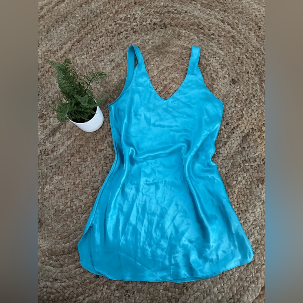 BLUE SLIP DRESS